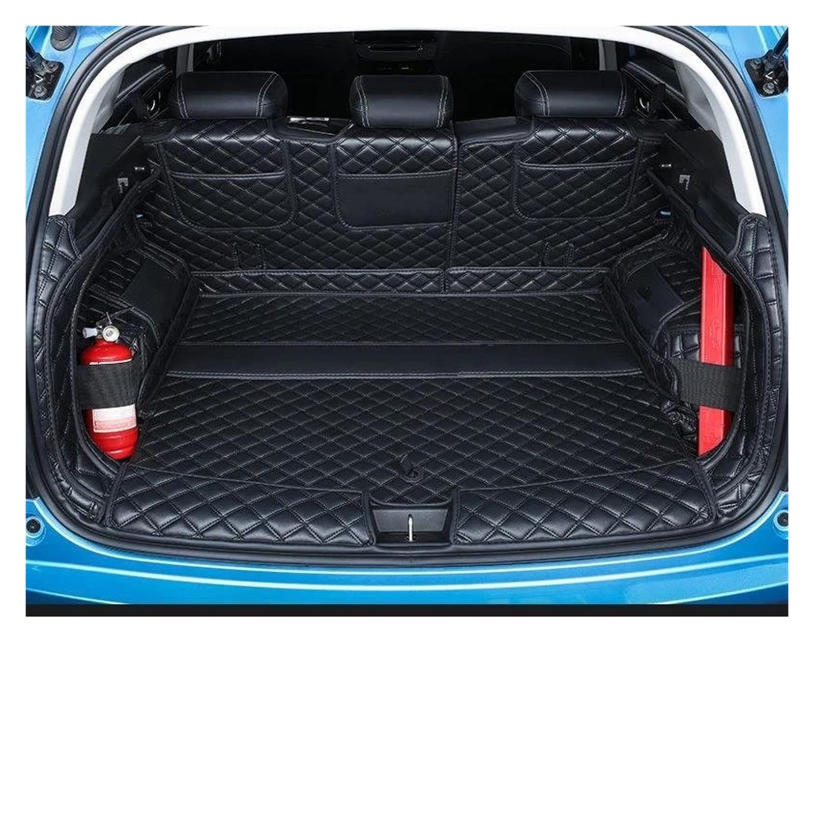 Kofferraum Teppich Für Haval Für Jolion 2021 2022 2023 2024 Zubehör Kofferraum Matte Kofferraum Leder Matten Teile Hinten Boot Liner Styling Schutz Kofferraumwanne(Full Cover C) von UMDJJU