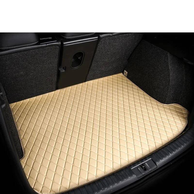 Kofferraum Teppich Für Panamera 2010 2011 2012 2013 2014 2015 2016 Kofferraum Matte Cargo-Liner Teppich Innen Teile Zubehör Abdeckung Kofferraumwanne(Beige Sigle) von UMDJJU