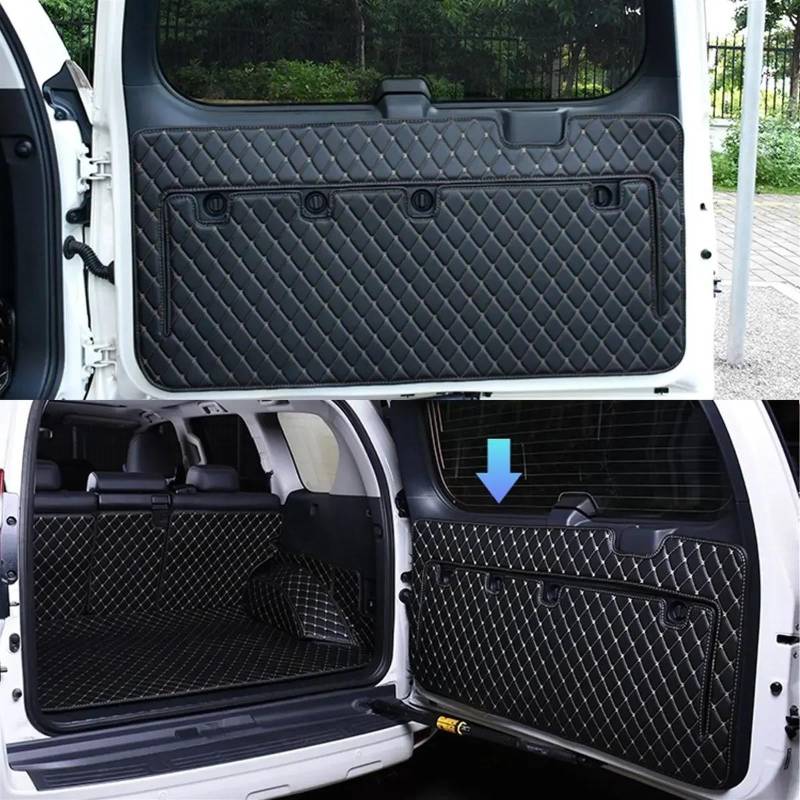 Kofferraum Teppich Für Toyota Für Land Für Cruiser Für Prado 150 2010-2018 Fracht Hinten Stamm Heckklappe Heckklappe Tür Matte Abdeckung Boden Teppich Schlamm Pad Kick Kofferraumwanne(Black) von UMDJJU