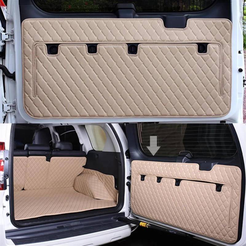 Kofferraum Teppich Für Toyota Für Land Für Cruiser Für Prado 150 2010-2018 Fracht Hinten Stamm Heckklappe Heckklappe Tür Matte Abdeckung Schlamm Pad Kick Tablett Boden Kofferraumwanne(Beige) von UMDJJU