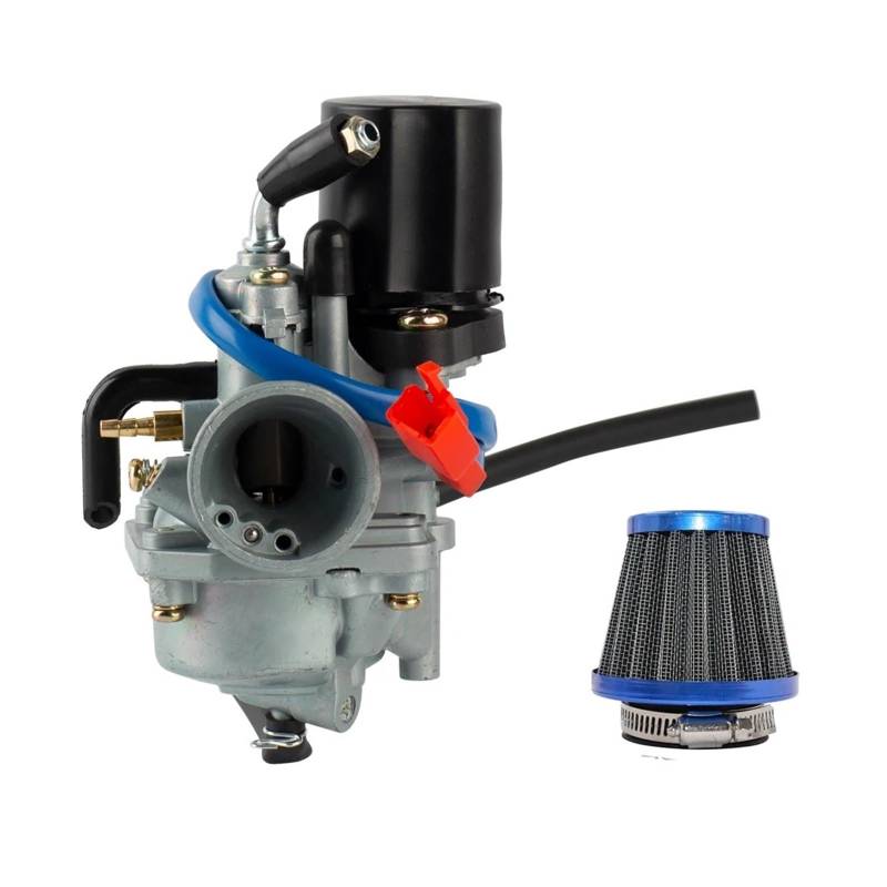 Motorrad Für 19mm Vergaser Mit Luftfilter Für Jog 50cc 90cc JOG90 Moped 2 Hub 1E40QMB 1PE40QMB 1E50QMG E-TON Für Polaris Motorrad Vergaser Carb(Blue Set) von UMDJJU