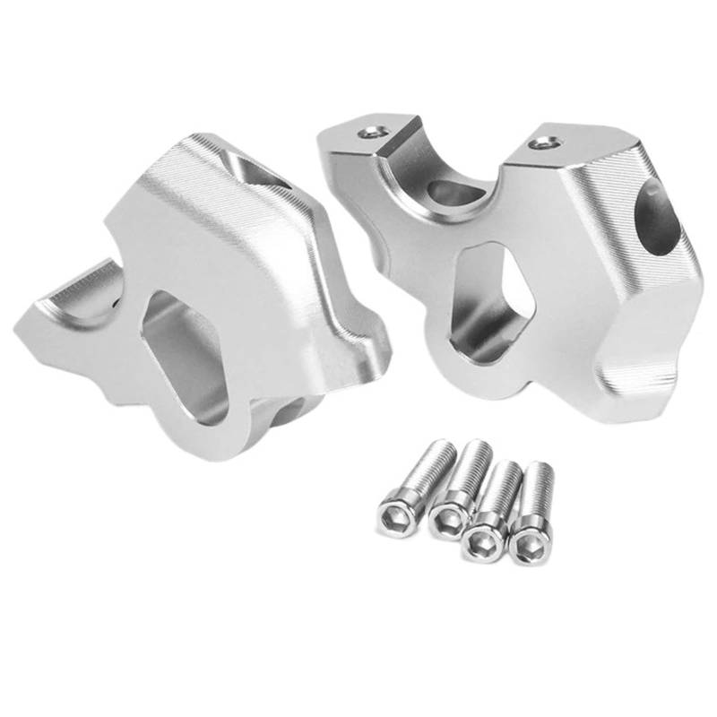 Motorrad Lenkererhöhungen Für R1300GS 2024 Motorrad Lenker Riser Drag Griff Bar Clamp Verlängern Adapter Moto Lenkerklemmung Riser(Silver) von UMDJJU