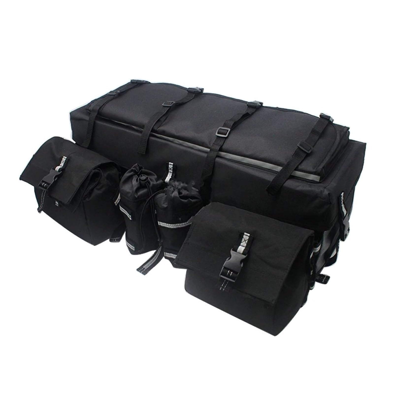 Motorrad Rahmentasche Für ATVs Für Sportsman XP Für EPS 570 900 Für ATV Quad Rack Bag Oxford Gepäckaufbewahrungstasche Hintere Frachttaschen Motorrad Tasche(Black) von UMDJJU