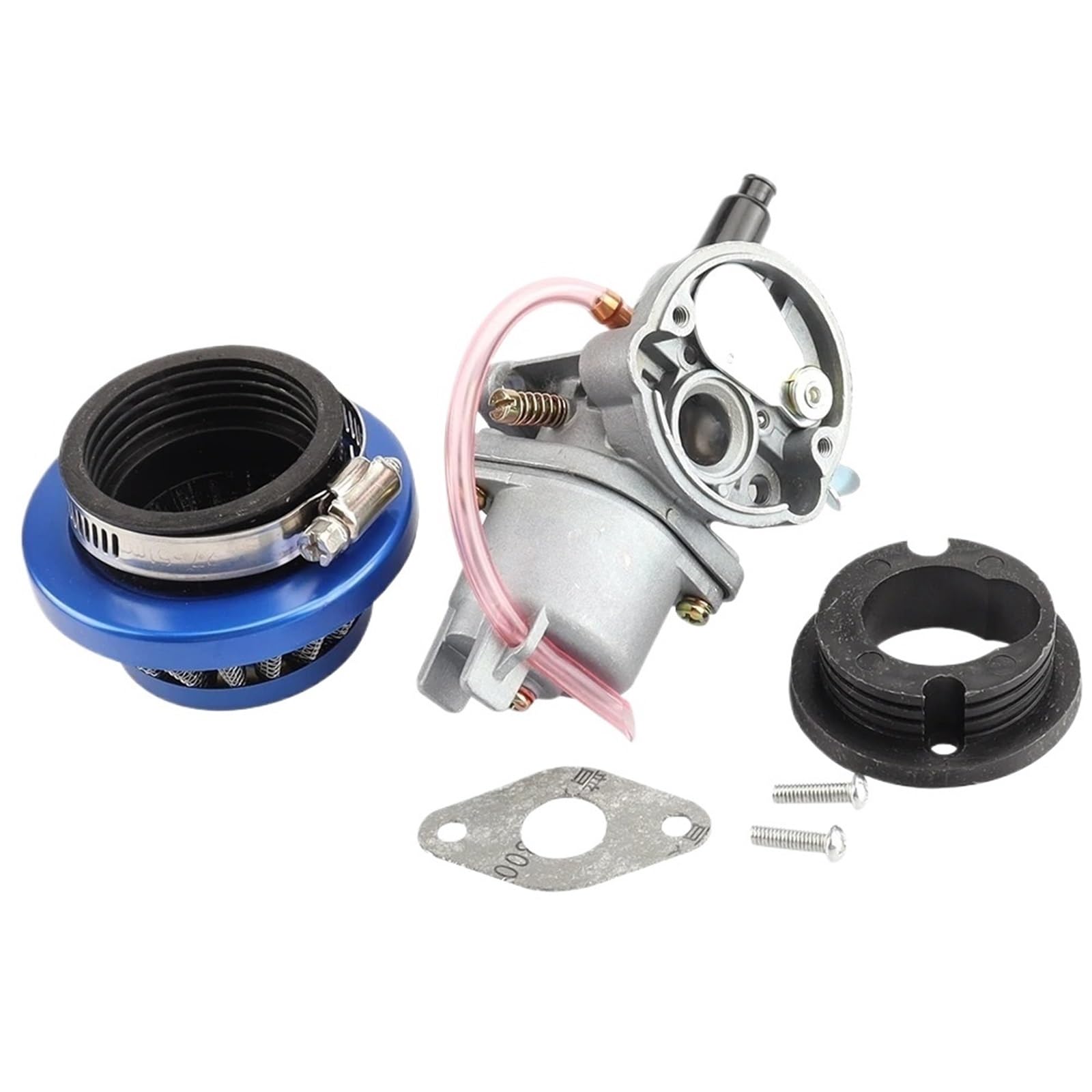 Roller Vergaser Für 47CC Für 49CC Vergaser Tasche Motor Carb Mit Stahl 44mm Luftfilter Für 2 Takt Moto Quad ATV Dirt Bike Go Kart Buggy Vergaser Motorrad(Carburetor Kit) von UMDJJU