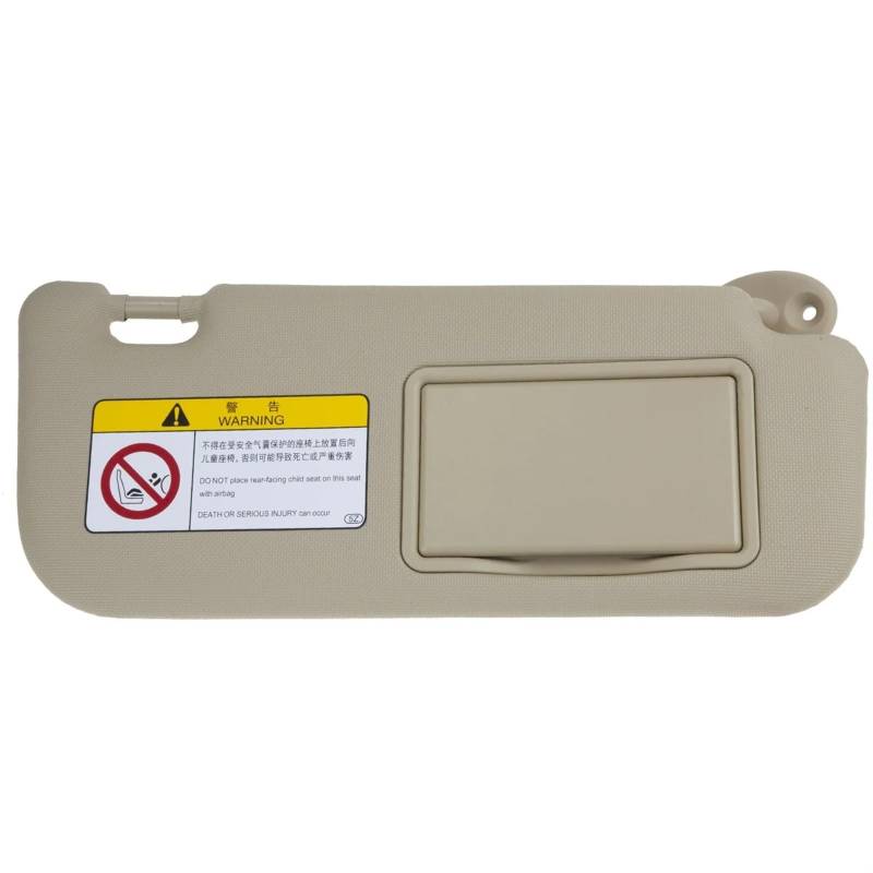 Sonnenblende Für Toyota Für Corolla 2014 2015 2016 2017 1 Pcs Auto Sonnenblende Panel Mit Make-Up Spiegel Links Rechts Beige Grau 74320-02B21 Auto-Sonnenblende(Beige Right) von UMDJJU