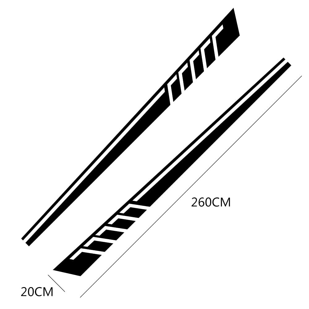 Auto Karosserie Seitenstreifen Aufkleber für Mercedes Benz Vito V Class W447 V260 Viano WV639,Seitenschweller Grafik Aufkleber Türverkleidung Vinyl Dekoration.,A-Black von UNCLE LIAO