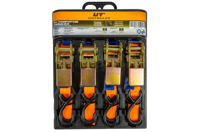 UNITRAILER 4m Zurrgurte Set 4X mit Spanner Orange von UNITRAILER