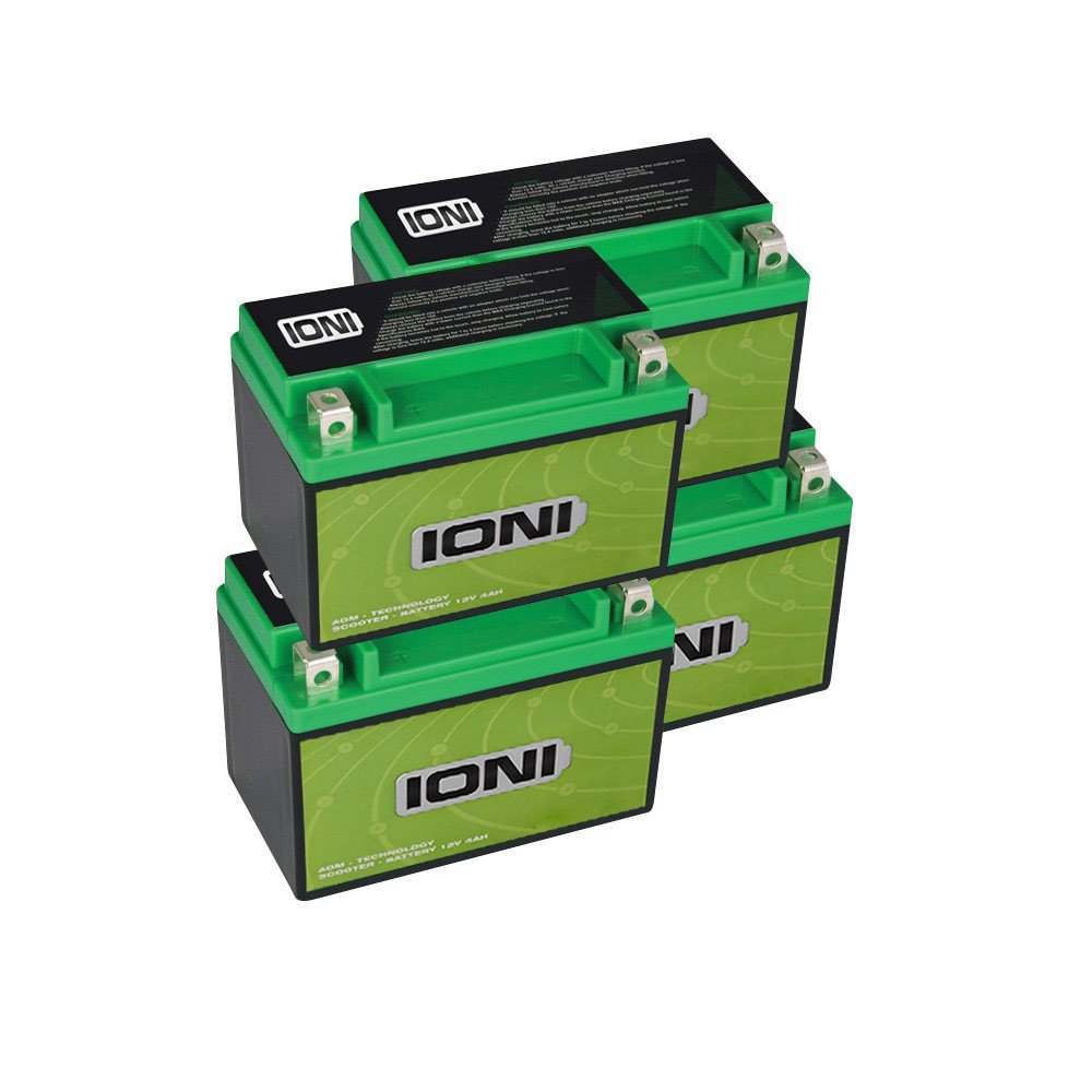 1 Paket (9 STK.) - Batterie 12V 4Ah AGM IONI (ähnlich YTX4L-BS) Rollerbatterie (versiegelt/wartungsfrei) von UNKNOWN