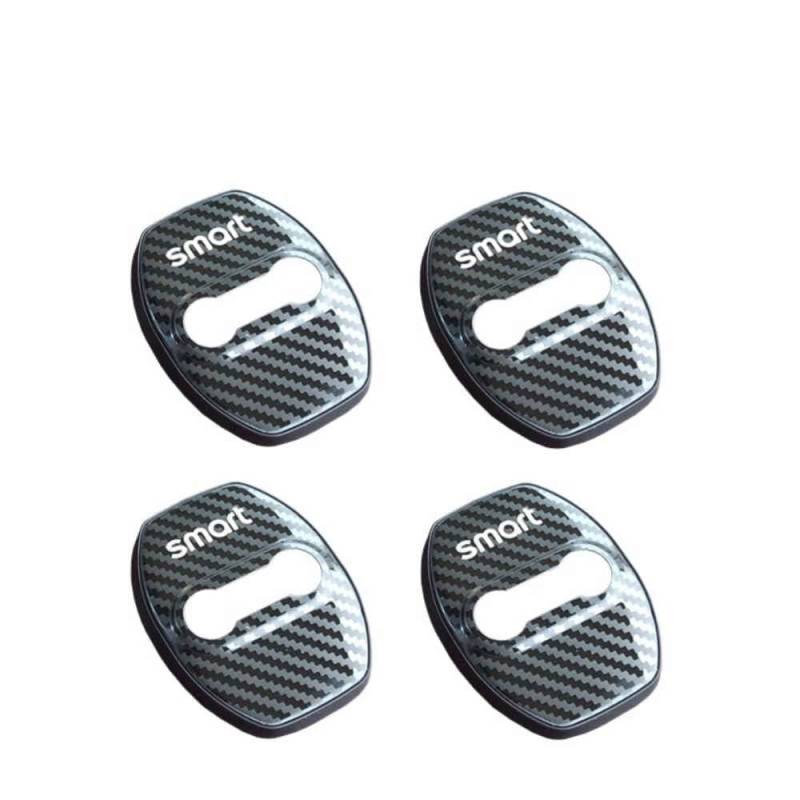 4Pcs Auto Styling Türschloss Abdeckungen für Smart #1, Edelstahl Türschloss Abdeckung Auto Schutz Zubehör Wasserdicht Rostfrei,A-Carbon Fiber Pattern,B-Carbon Fiber Pattern von UNbit