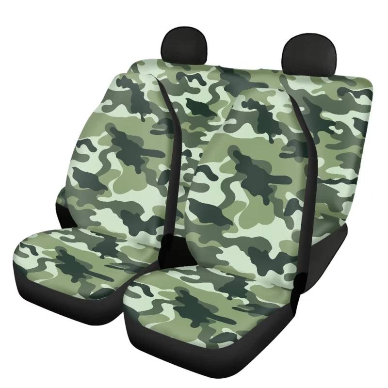 UOIMAG Autositzbezüge für Herren und Damen, Camouflage, Grün, 4-teiliges Fahrzeug-Sitzschutz-Set von UOIMAG