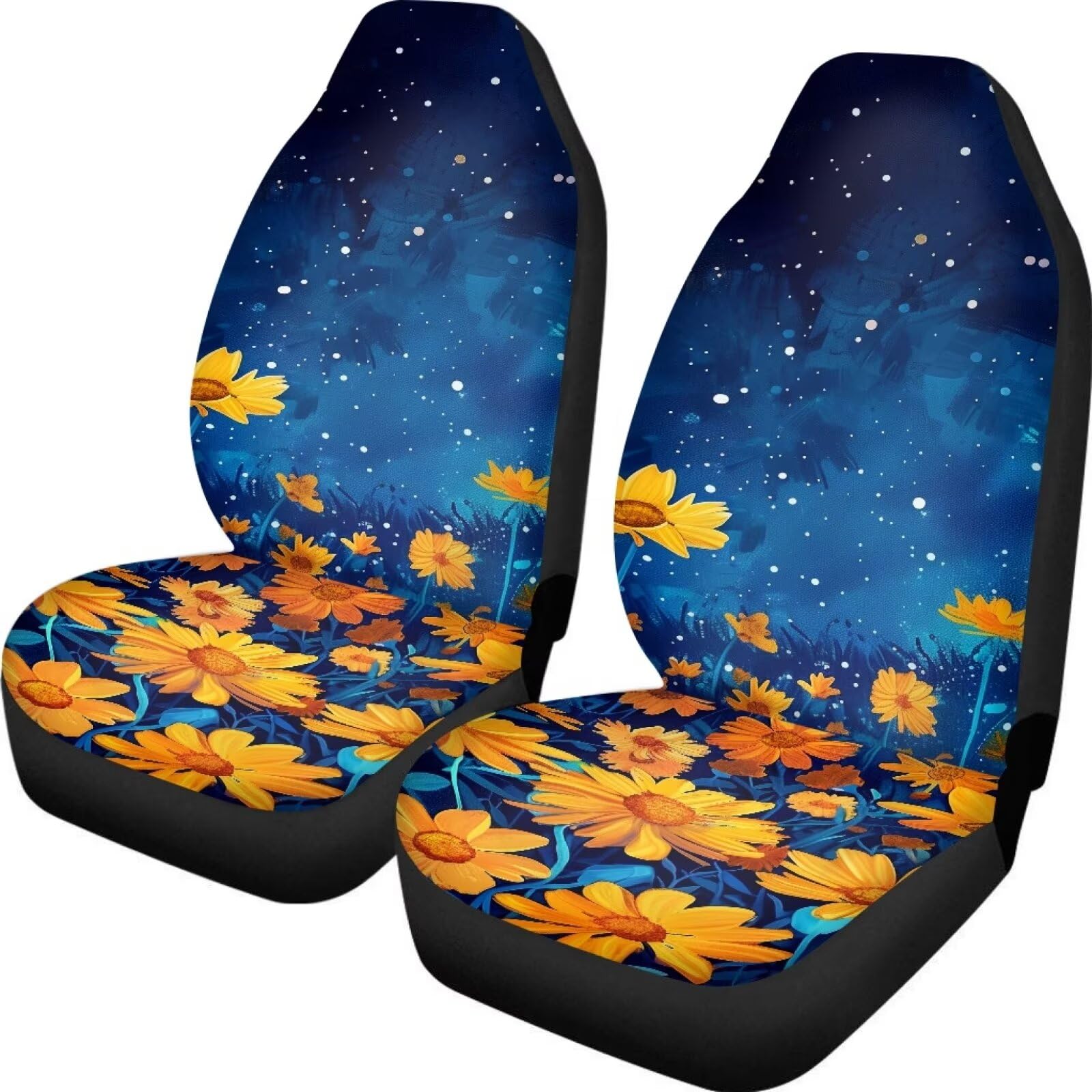 UOIMAG Galaxy Floral Sitzbezüge für Damen, Auto-Vordersitzbezüge, 2 Stück, ästhetisches Autozubehör von UOIMAG