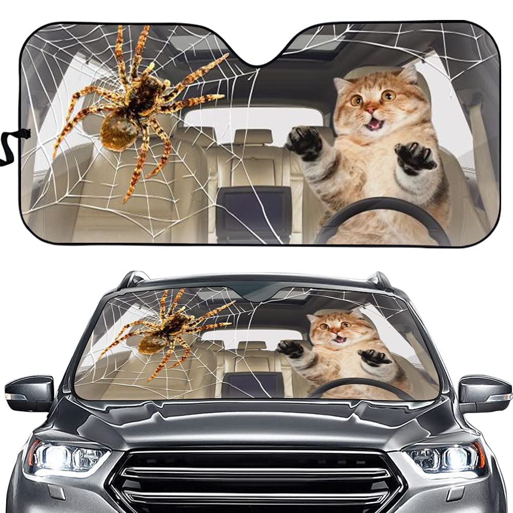 UOIMAG Sonnenschutz für Windschutzscheiben, lustiger Katzen-Druck, Frontscheibe, Sonnenblende, 140 x 60 cm, universelle Passform, Fahrzeug, Auto, Limousine, LKW, SUV von UOIMAG