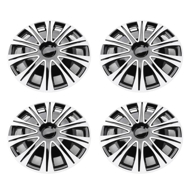 4 PCs Autorad Randkappe, 17 Zoll Hubcap Wheel Deckel Schutz Sporty Look Universal Rim Rim Deckabdeckung Ersatz für die Verbindung von UPALDHOU