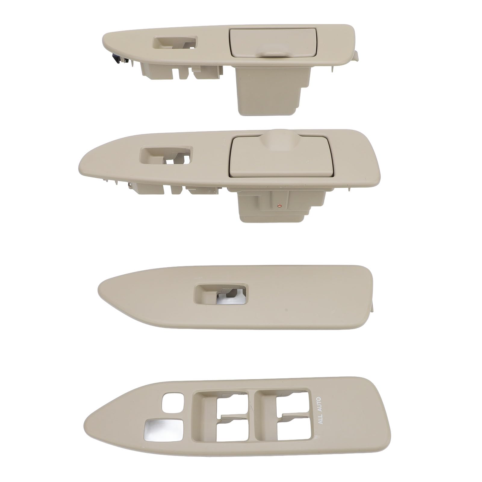 4-teilige Auto-Fensterschalterabdeckung, Fensterschalter-Panel-Set Vorne Hinten Links Rechts für Land J100 1998–2007, Linkslenker (Beige) von UPALDHOU