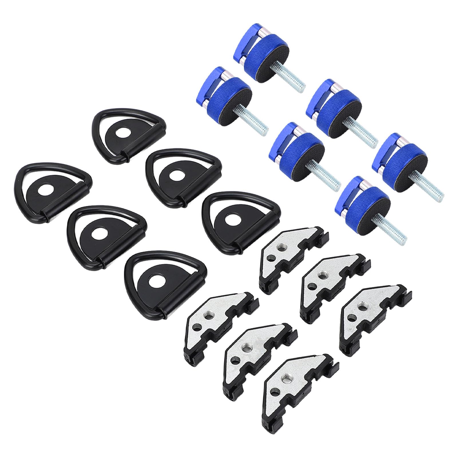 6 Sets Hardtop-Schrauben-Set, Hardtop-Schnellverschluss-Rändelschraube mit D-Ringen und Haltemutter aus Edelstahl für JK JL JT (BLUE) von UPALDHOU