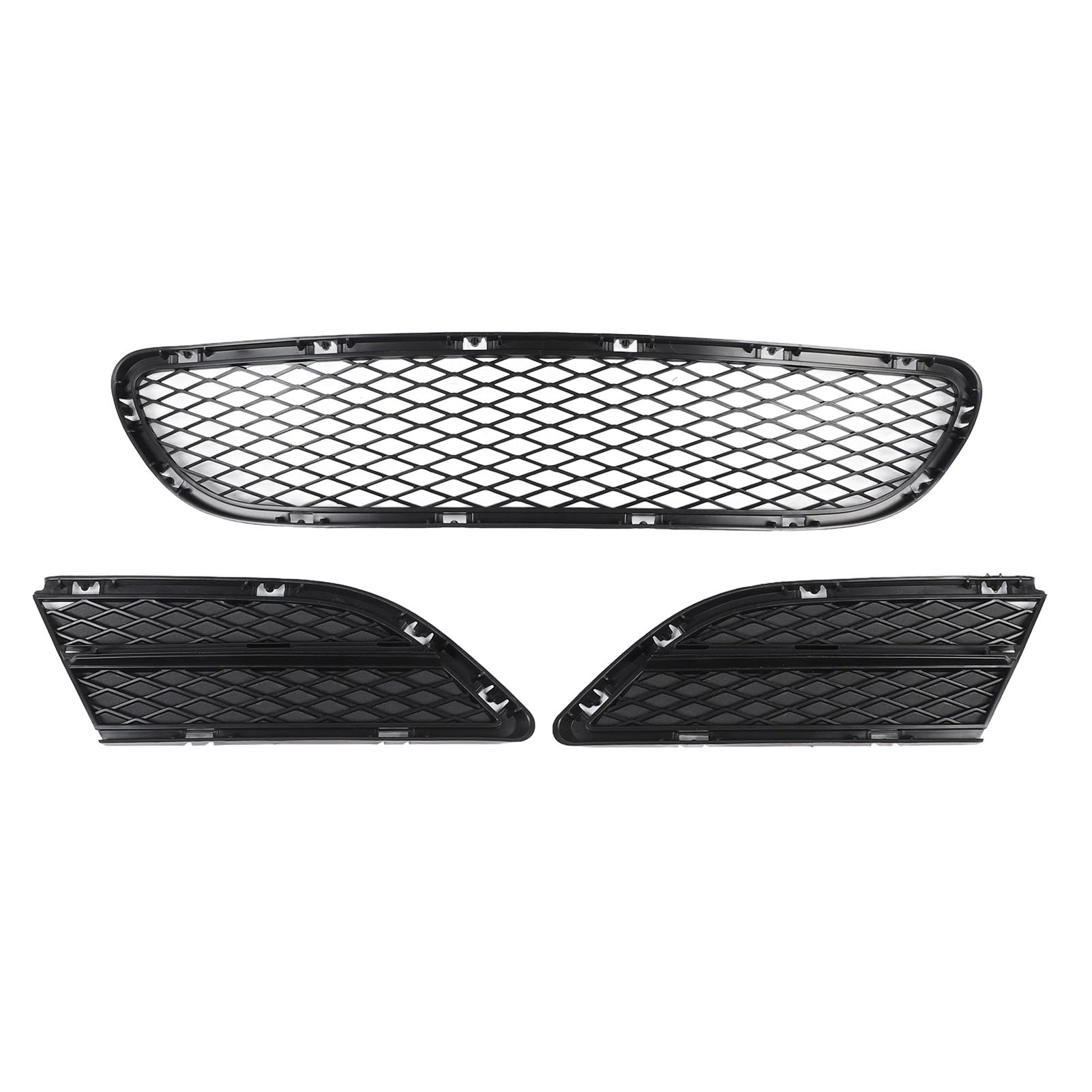 Auto-Frontstoßstangen-Mitte-Untergrill, Frontstoßstangen-Untergrill 51117198906 Frontgrill mit Nebelscheinwerfergitter für 3er E90 E91 2009-2012 von UPALDHOU