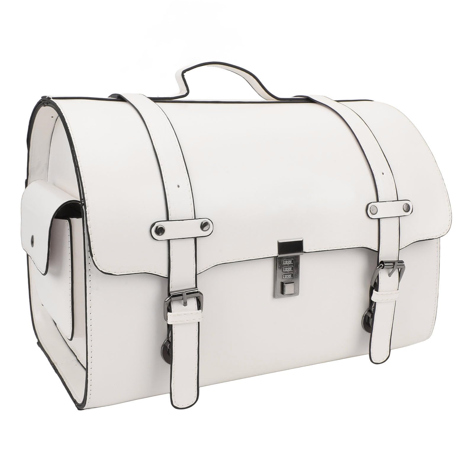 Motorrad-Reisegepäcktasche, Motorrad-Hecktasche, Kunstleder, Wasserdicht, 29,5 L Fassungsvermögen, Schnellverschluss mit Zahlenschloss, Universelle Passform für Gepäck (WHITE) von UPALDHOU