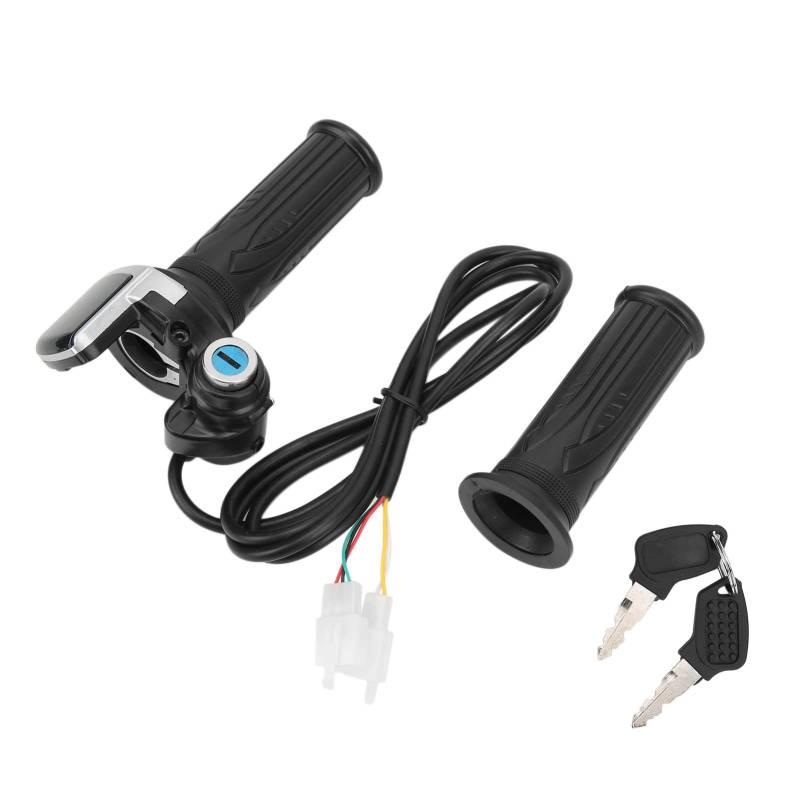 Twist Throttle Grip Lenker, Elektrofahrrad Twist Throttle Grip Lock Key Set LED-Anzeige für Motorrad Scooter 48V von UPALDHOU