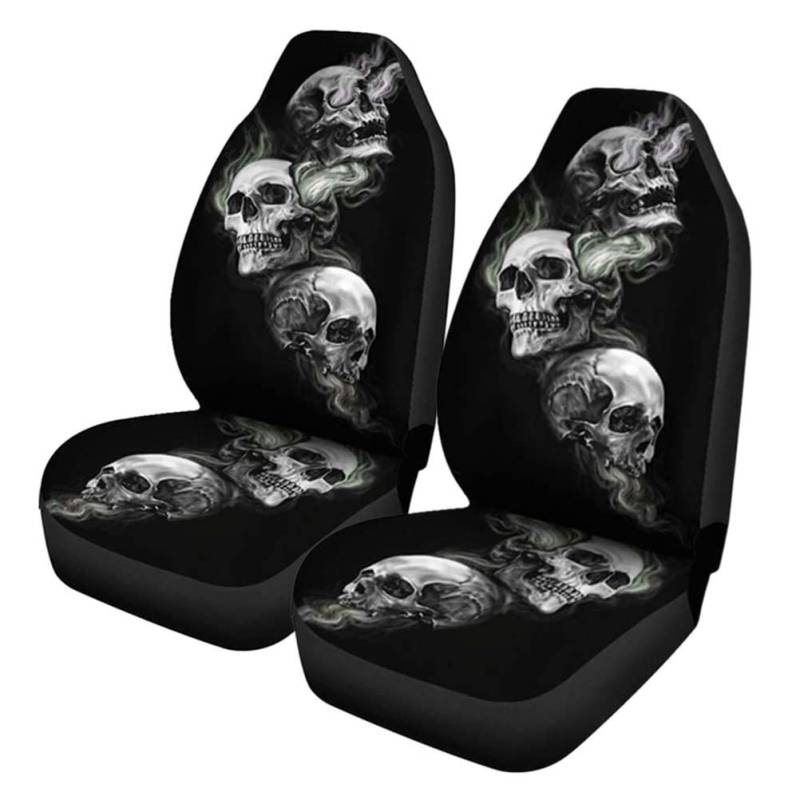 UPALDHOU Autositzschutzbezug, Autositzbezüge, Wasserdicht, Halloween-Skelett, Atmungsaktiv, Kompatibel mit Auto, LKW, SUV, Van (Black #24) von UPALDHOU