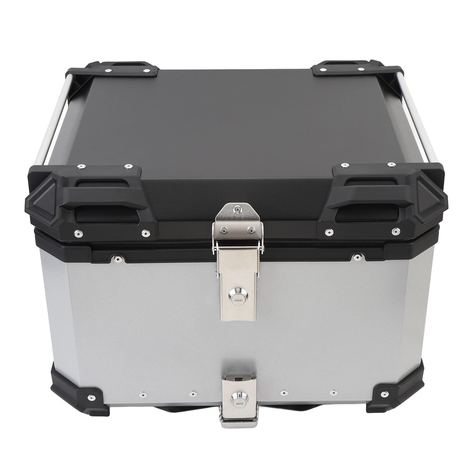 UPALDHOU Motorrad -Schwanzspeicherbox, 55L Motorrad -Top -Hülle Wassersicher Hinterer Top -Box mit Sicherheitsschloss Universal für Helmgepäcklagerung (Silver) von UPALDHOU