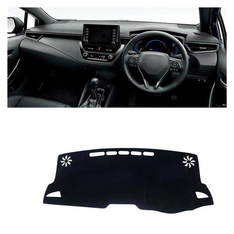 Auto Armaturenbrett Abdeckung Für Toyota Für Corolla E210 2019 2020 2021 2022 2023 2024 Auto Dashboard Abdeckung Dash Matte Sonnenschutz Pad Hybrid Zubehör Teppich Dashmat(A RHD Black) von UPGENT