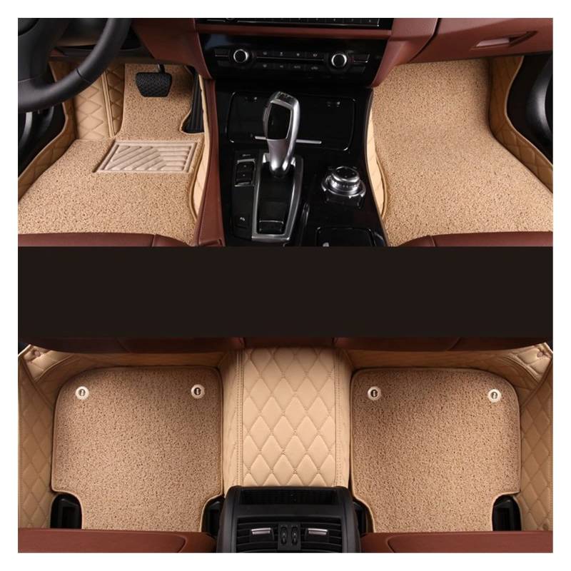 Auto-Fußmatten Für Bentley Bentayga 2008–2018 2019 2020 2021 2022 2023 Autoteppiche Verdickte Fußpolster Einlagig/doppellagig(Beige beige-Double Layer) von UPIKIT