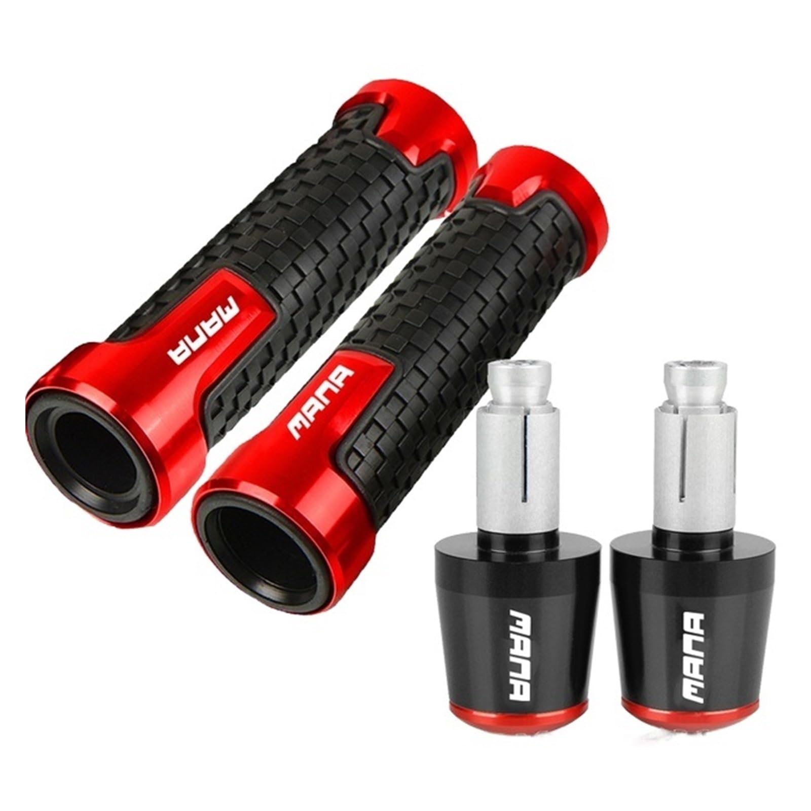 UPIKIT Für Aprilia MANA 2007 2008 2009 2010 2011 2012 7/8 22mm Motorrad Lenker Griffe Hand Griffe Grip End Stecker(Red Black red) von UPIKIT