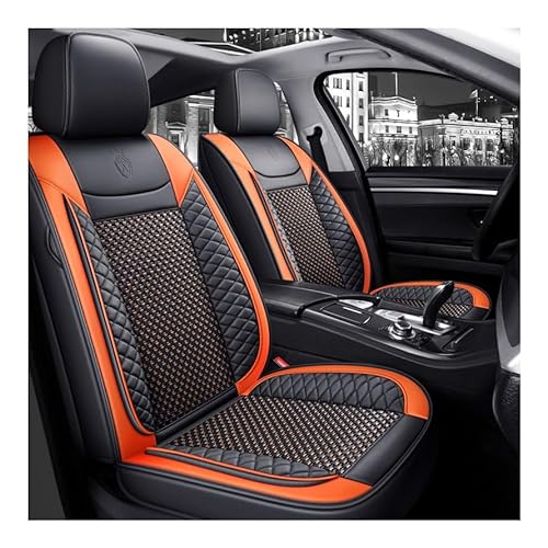 UPIKIT Full Set Auto Sitzbezüge für Alpina B3 Saloon(2007-2010),Modischer orangefarbener Stil,wasserdicht,alterungsbeständig,ultraviolettbeständig,hochwertiges Leder,kein Verblassen von UPIKIT