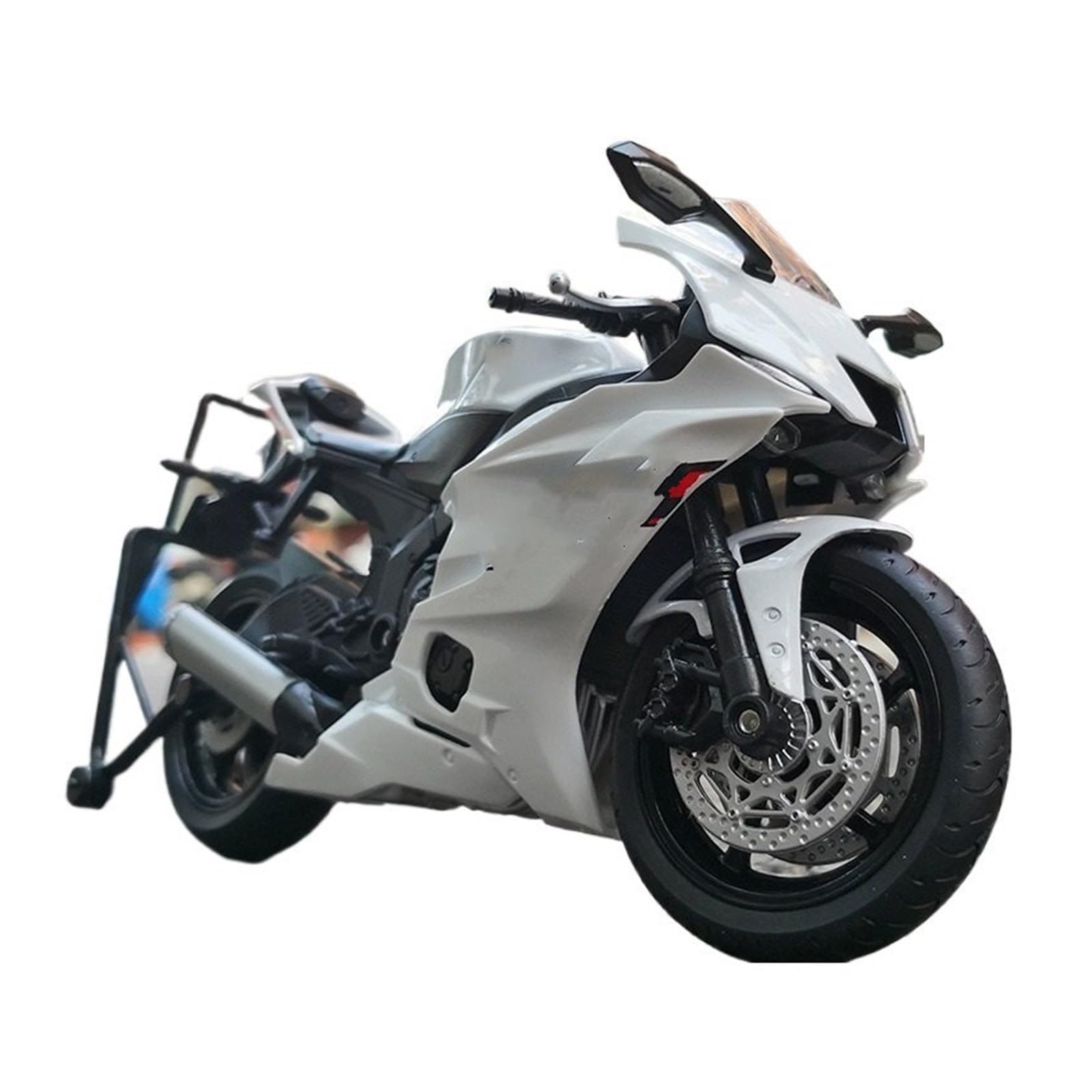 UPIKIT Maßstab 1:12 für Yamaha YZF-R6 Druckguss-Legierung Rennrad-Modell für Straßensport-Motorradmodell Geschenk (White) von UPIKIT