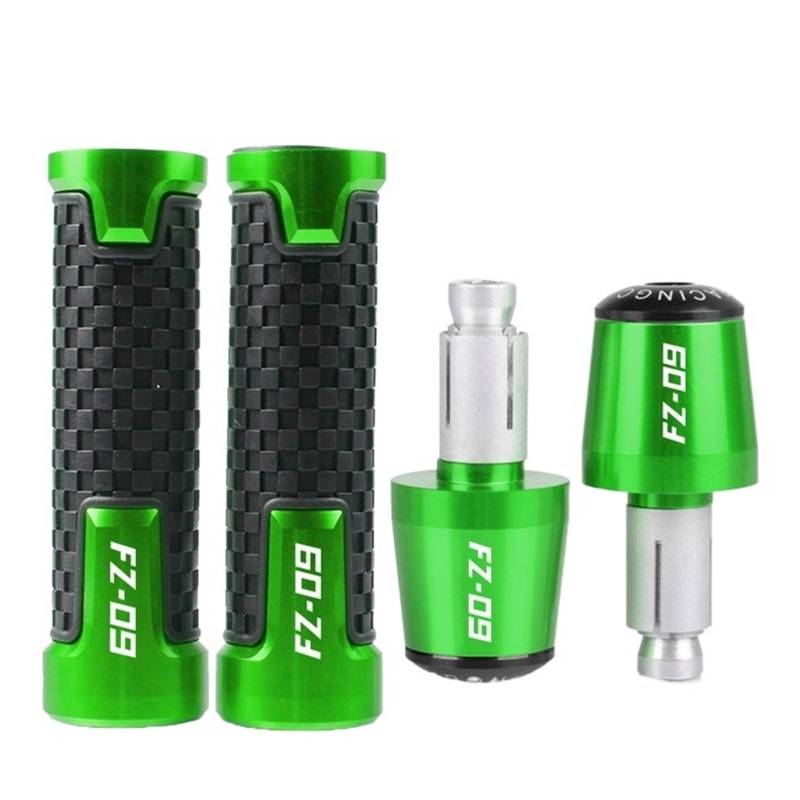 UPIKIT Motorrad 7/8 & 22mm Griffe Lenker Grip Enden Stecker Für Yamaha FZ09 FJ09 FZ09 FZ 09 MT-09 2013-2018 2019 2020 2021(Green Green) von UPIKIT