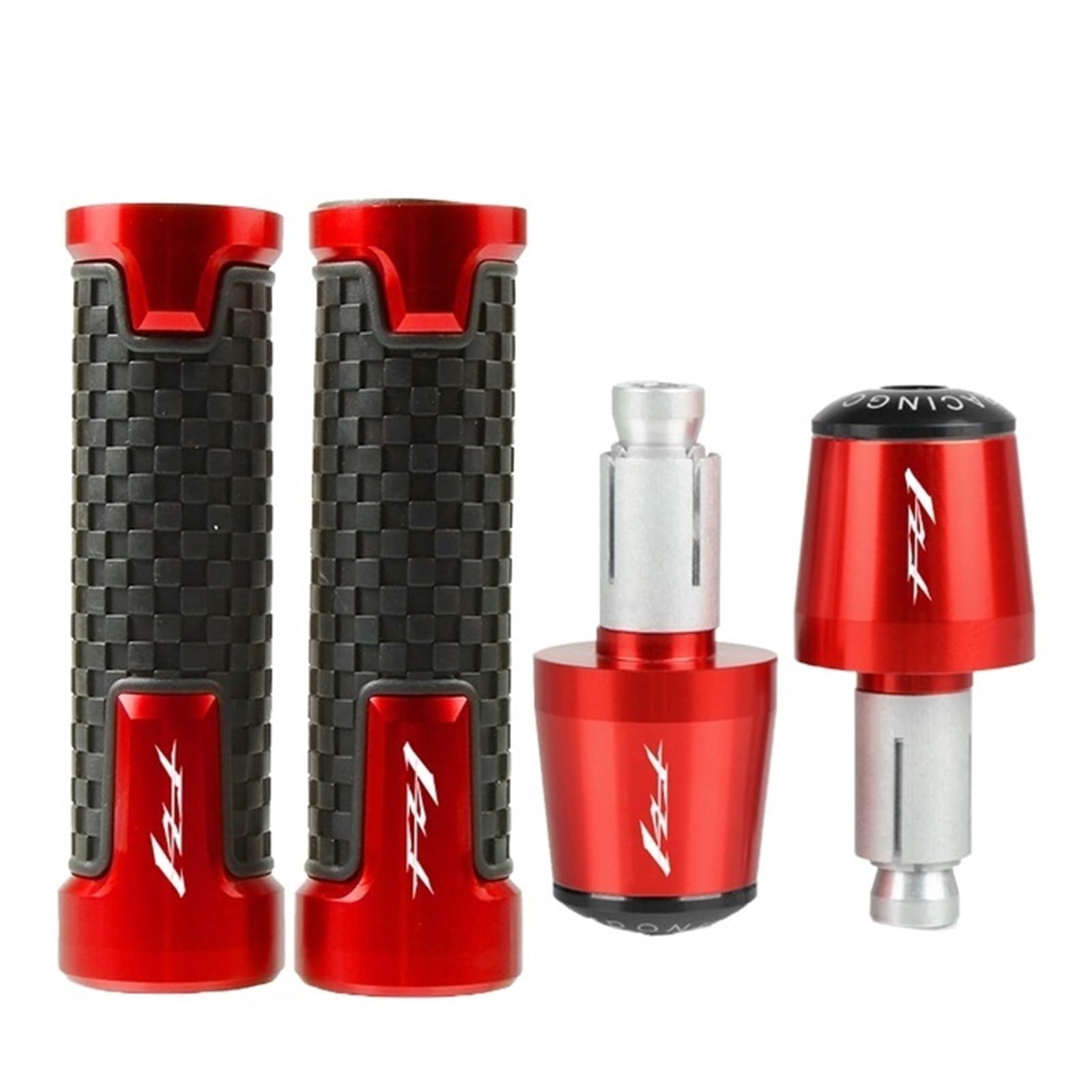 UPIKIT Motorrad 7/8 & 22mm Hand Griff Griffe Lenker Grip End Stecker Für Yamaha FZ1 2006-2014 2015 2016 2017 2018 2019 2020 2021(Red red) von UPIKIT