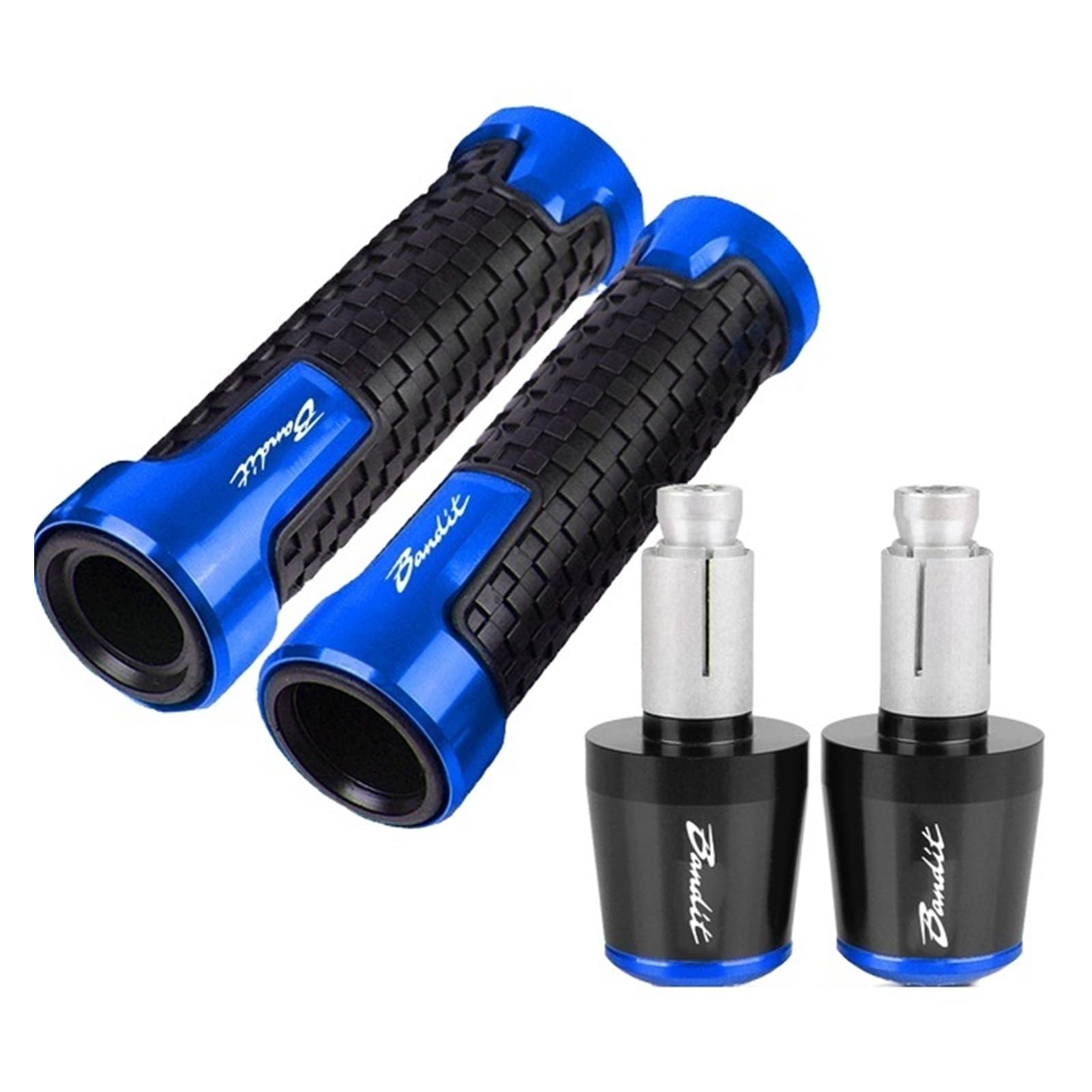 UPIKIT Motorrad Aluminium Lenker Handgriffe Griff Bar End Für Suzuki GSF250 Bandit GSF 250 2017 2018 2019 2020 2021 2022 2023(Blue Black Blue) von UPIKIT