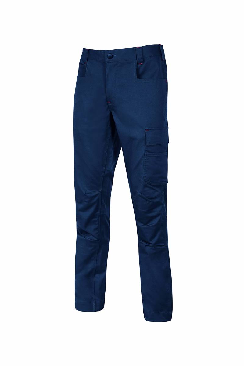 U-Power Bravo TOP Herren-Arbeitshose, Cargohose mit elastischem Bund, mit multifunktionaler Seitentasche, strapazierfähige, strapazierfähige Oberbekleidung - Westlake Blue L von U Power