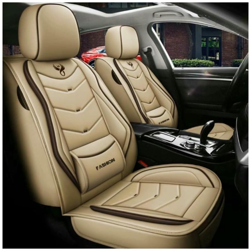 UQABS Auto Sitzbezüge Sets,für Alfa Romeo Giulia Mito Stelvio Gt Giulietta，Universal Autositzbezüge、Airbag kompatibel-Beige von UQABS