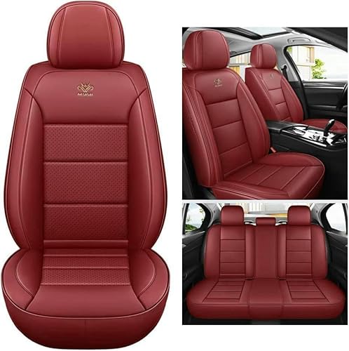 UQABS Auto Sitzbezüge Sets,für Audi Q7 Q5L Sq5 Rs Q3 A4 B8 / B6 A3 8P A4 B9，Universal Autositzbezüge、Airbag kompatibel-Tief Rot von UQABS