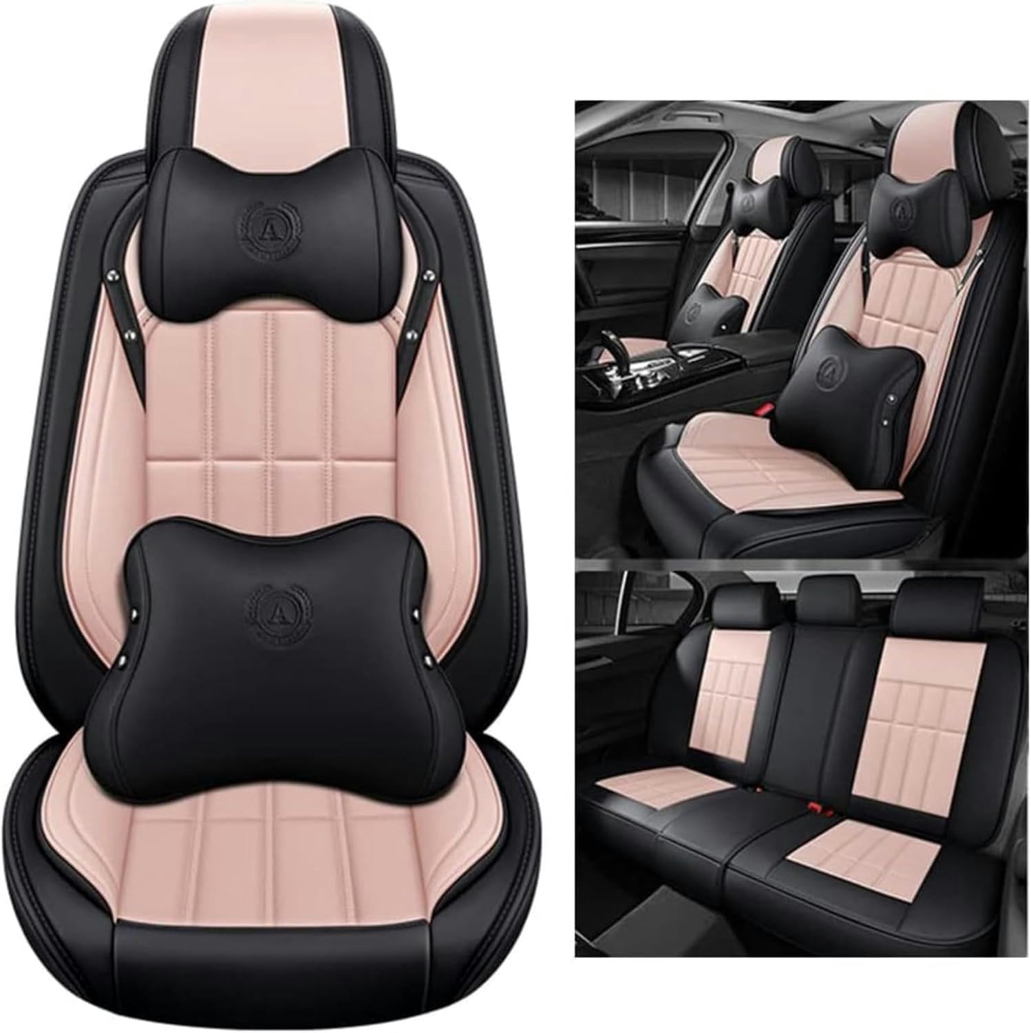 UQABS Auto Sitzbezüge Sets,für Auto Mercedes Benz Cla 200 Cla 260 Cla 180 Cla 220 Cla 250 Cla 220D，Universal Autositzbezüge、Airbag kompatibel-Rosa von UQABS