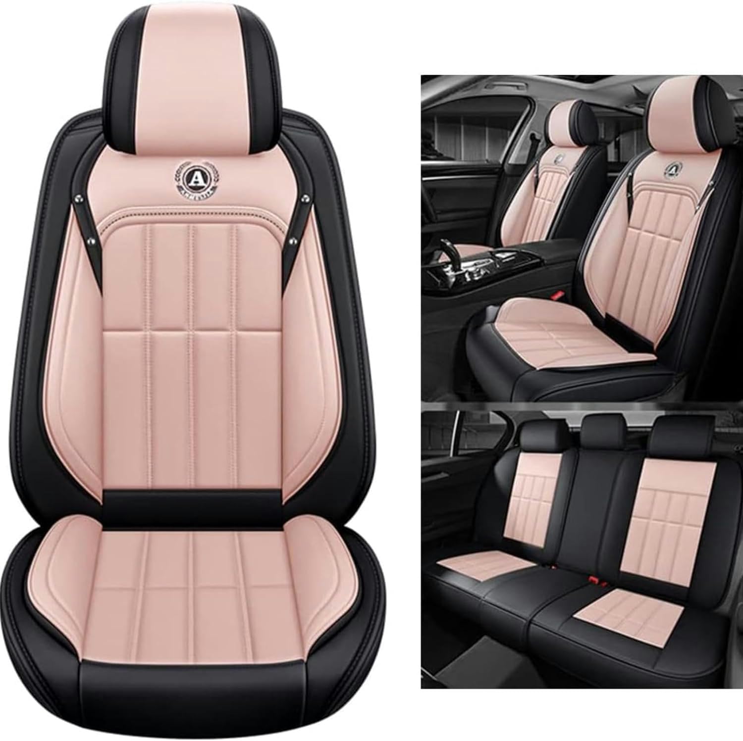 UQABS Auto Sitzbezüge Sets,für Dacia Duster Duster 2 Duster 1 Duster S Logan Sandero Sandero ，Universal Autositzbezüge、Airbag kompatibel-Rosa von UQABS