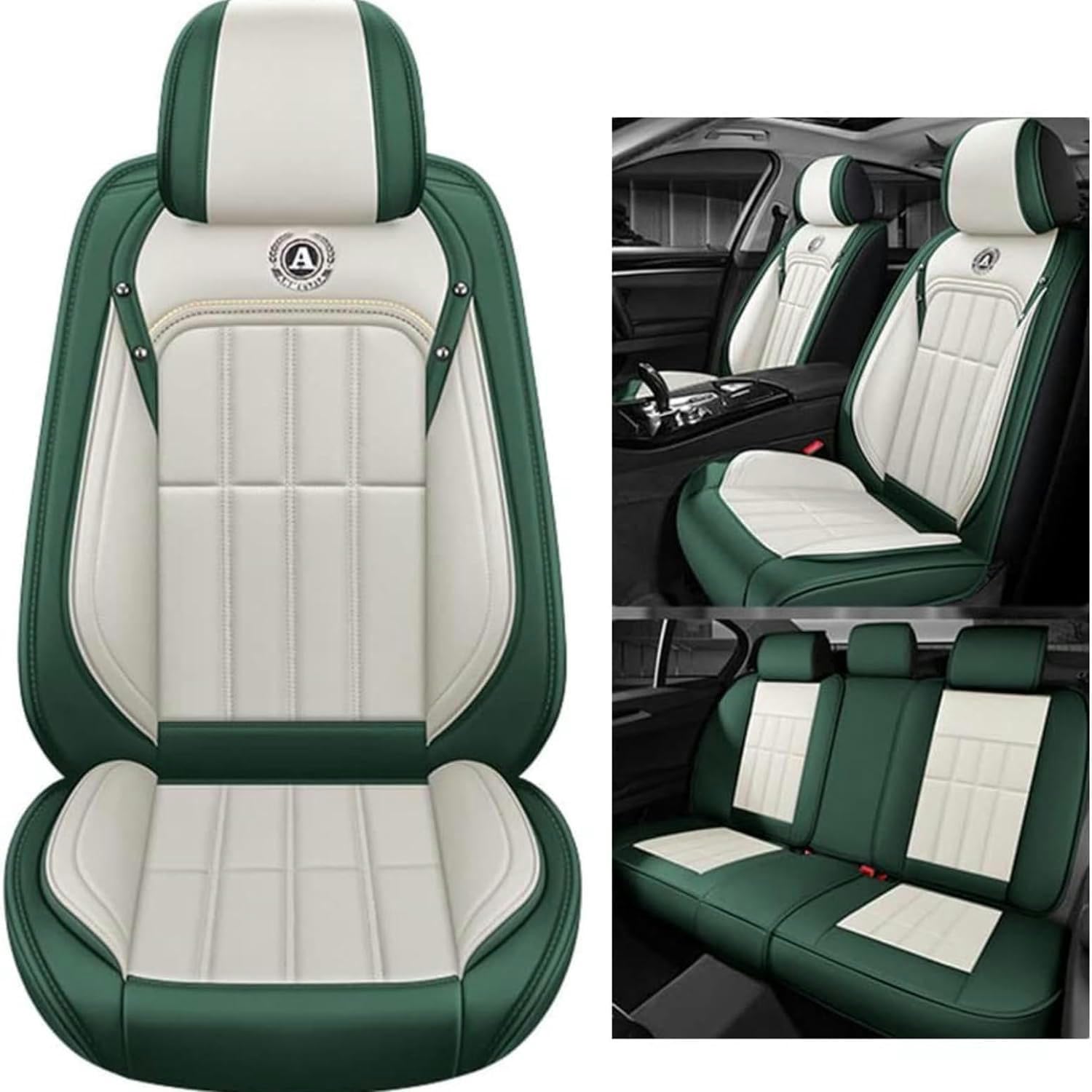 UQABS Auto Sitzbezüge Sets,für Dacia Logan/Logan Mcv/Logan Mcv Fiskal/Logan Mcv Stepway，Universal Autositzbezüge、Airbag kompatibel-Grün von UQABS