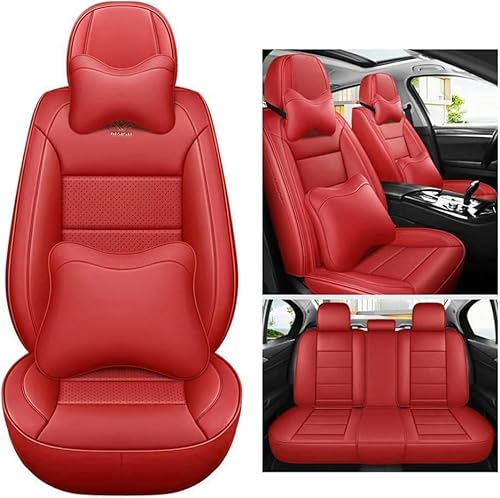 UQABS Auto Sitzbezüge Sets,für Jaguar Xf 2007-2020/Jaguar Xe 2015-2018，Universal Autositzbezüge、Airbag kompatibel-Rot von UQABS