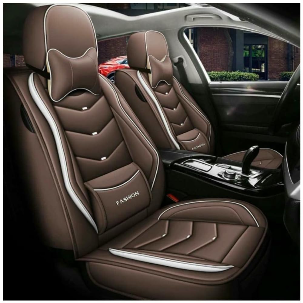 UQABS Auto Sitzbezüge Sets,für Seat Arona Ateca Altea Exeo Ibiza Ibl Ibx Toledo Vino Nero Rosso，Universal Autositzbezüge、Airbag kompatibel-Braun von UQABS