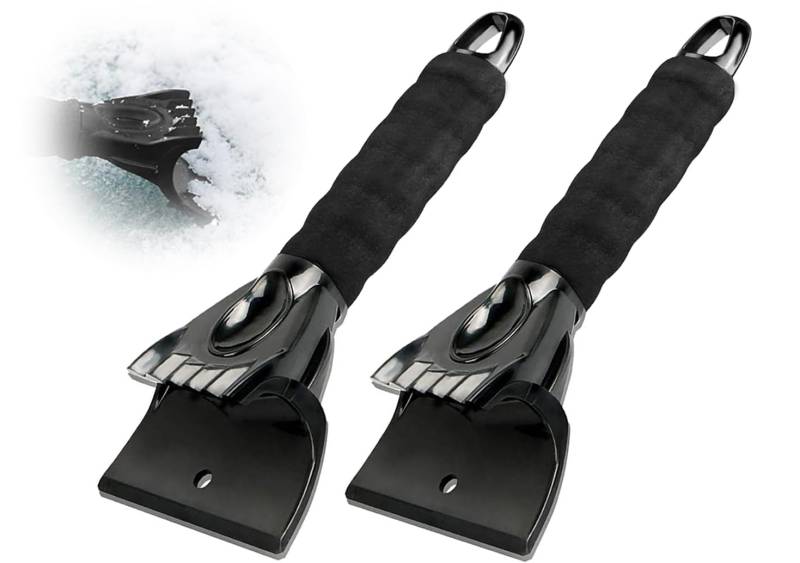 UQTUKO Eiskratzer Auto, 2PCS Eisschaber mit Komfort Softgriff Auto Eiskratzer Professionell langlebiger Schneeschaufeln für Autos Windschutzscheibe, Frost und EIS von UQTUKO