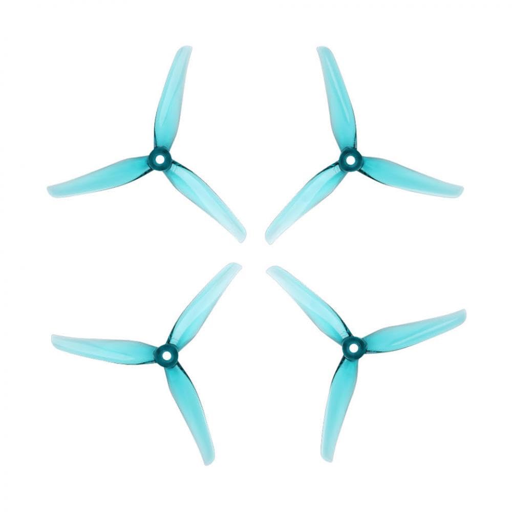 20 Stück 10 Paar 5-Zoll-Tri- und 3-Propeller mit 5-mm-Befestigungsloch, kompatibel mit FPV-Drohnenteilen(Crystal blue) von UQXJK