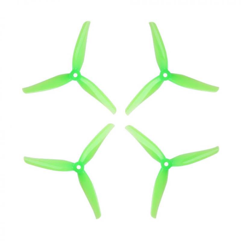 20 Stück 10 Paar 5-Zoll-Tri- und 3-Propeller mit 5-mm-Befestigungsloch, kompatibel mit FPV-Drohnenteilen(Crystal green) von UQXJK