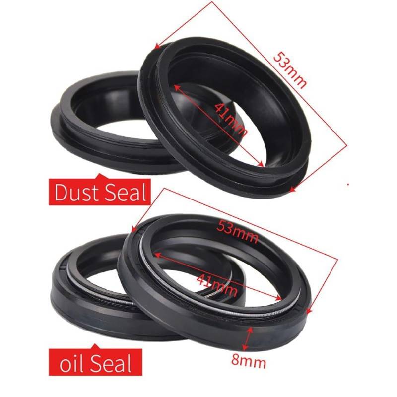 41x53x8 Motorrad Gabelöldichtung Staubdichtung Kompatibel mit GSF400 GS500 GSX600 GSX600F Katana 600 DR650 DR 650(2PCS Seal 2PCS Cover) von UQXJK