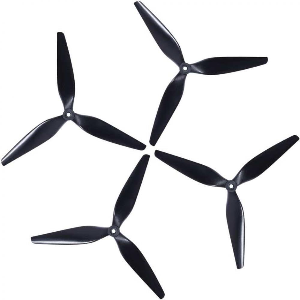 Macroquad kompatibel mit 10X5X3 9X5X3 1050 9050 10 Zoll 9 Zoll 3 Tri Black Carbon verstärkter Nylonpropeller Kompatibel mit FPV(2 pairs 10X5X3(4pc)) von UQXJK