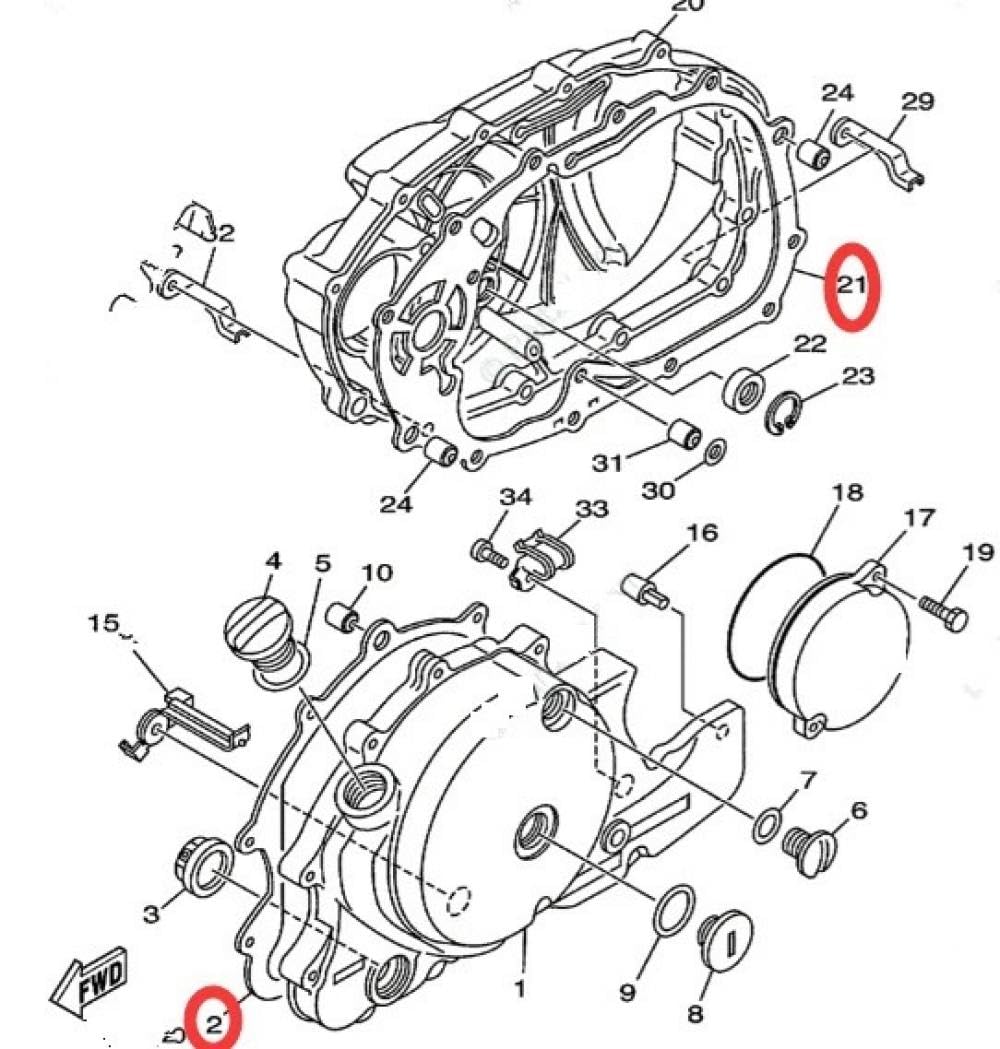 Motorrad-Kurbelgehäuse-Generator-Kupplungsdeckeldichtung, kompatibel mit XVS650 V-98–17 DragStar 97–06 XV500 XV535 Vira-go 535 87–01(CLUTCHCOVERGASKET) von UQXJK