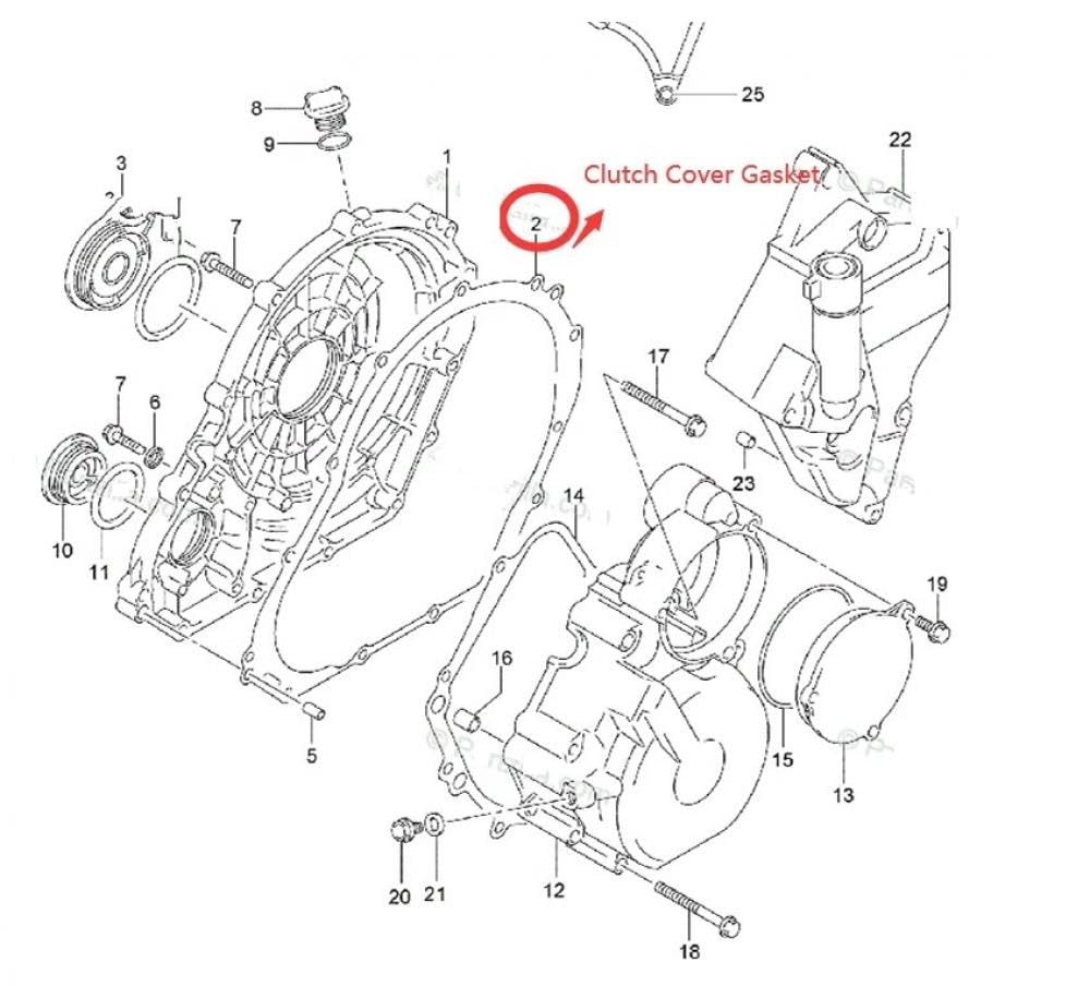 Motorrad-Kurbelgehäuse-Kupplungsdeckeldichtung, kompatibel mit GSXR600 GSXR750 GSX-R600 GSX-R750 2006–2023 von UQXJK