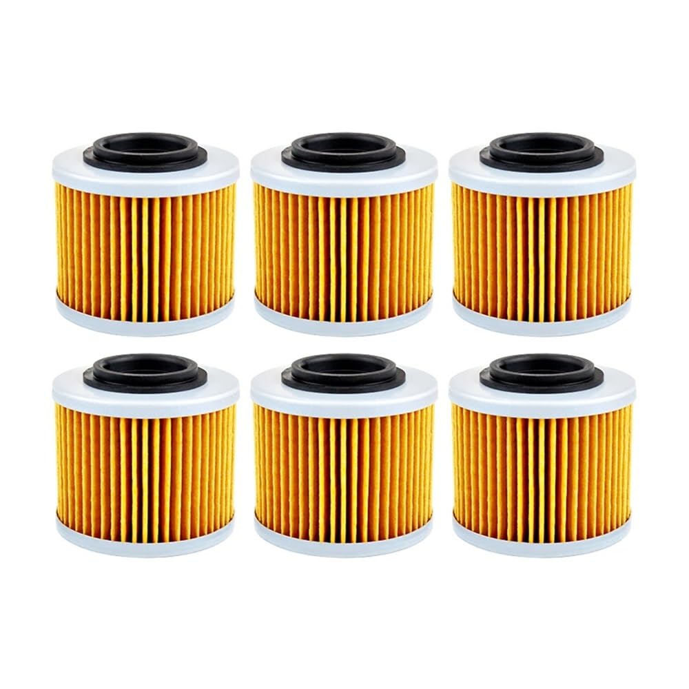 Motorrad-Ölfilter, kompatibel mit Dakar 650 2005–2008, Bizon 650 Classic 2004 und BB1 Biposto Supermoto 650 1995–1997(6PCS-Yellow) von UQXJK