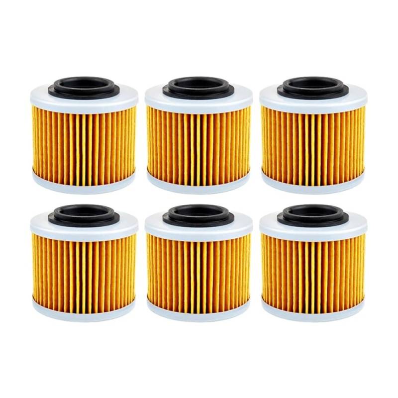 Motorrad-Ölfilter, kompatibel mit Dakar 650 2005–2008, Bizon 650 Classic 2004 und BB1 Biposto Supermoto 650 1995–1997(6PCS-Yellow) von UQXJK