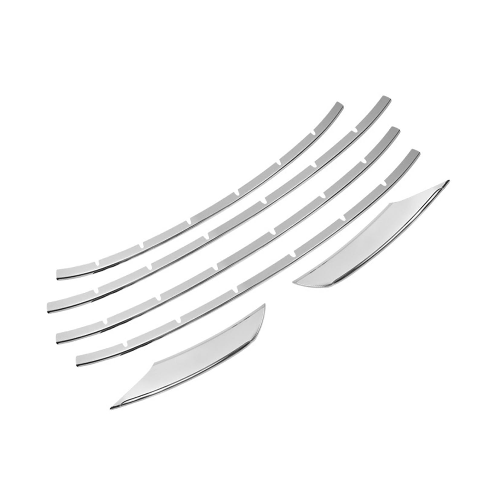 6 Stück für Macan 2019, Auto-Styling, Kühlergrill-Abdeckung, Zierleisten, Edelstahl Spoiler Flügellippe Heckspoilerflügel(Silber) von URAGER